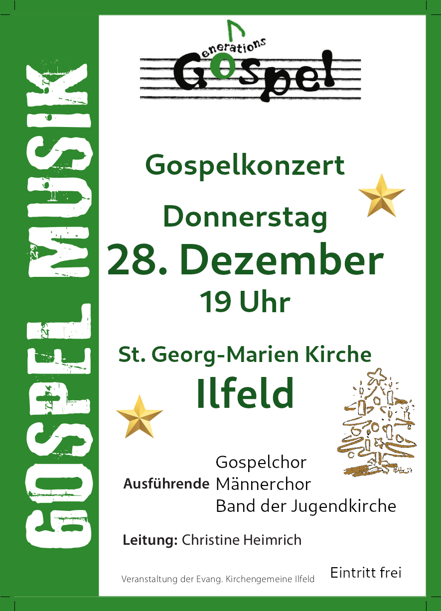 Gospelkonzert am 28. Dezember Gospelkonzert am 28. Dezember